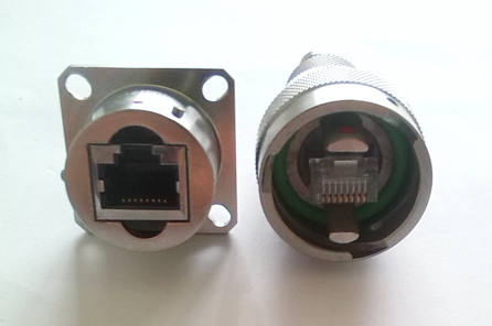 YW1圆形不锈钢RJ45网络连接器造型样子